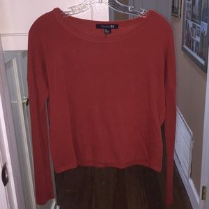 Forever21 orange long sleeve crop top